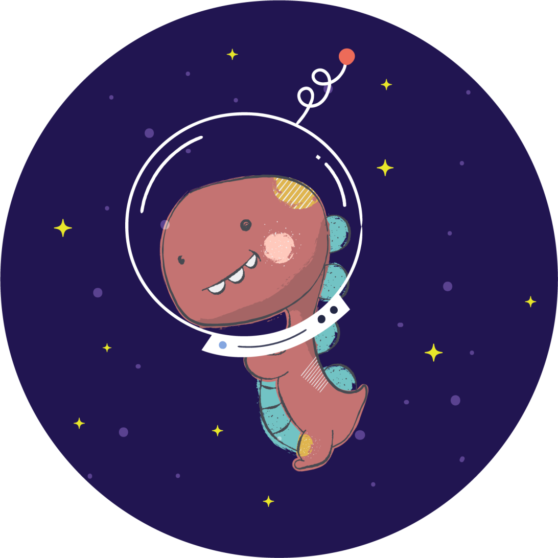 Dywan winylowy zwierzęta t-rex w kosmosie - TenStickers