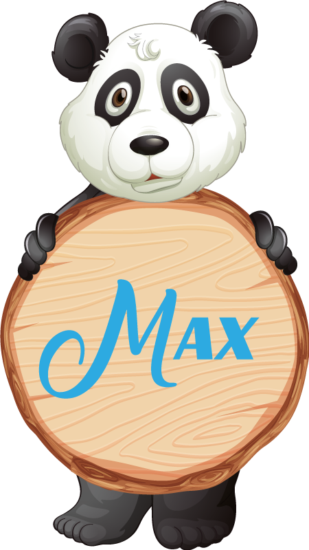 Dywan winylowy zwierzęta panda z imieniem - TenStickers
