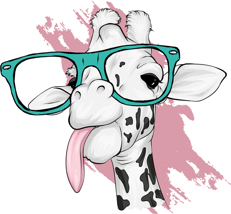 Dywan winylowy zwierzęta giraffe splash w deszczu - TenStickers