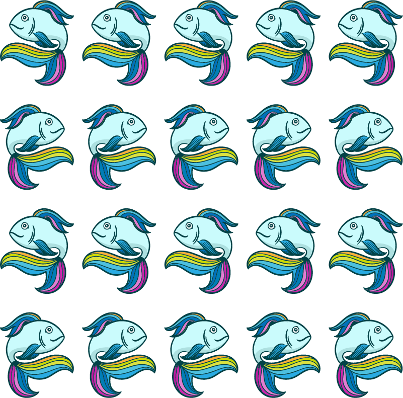 Dywan winylowy zwierzęta ryby neonowe - TenStickers