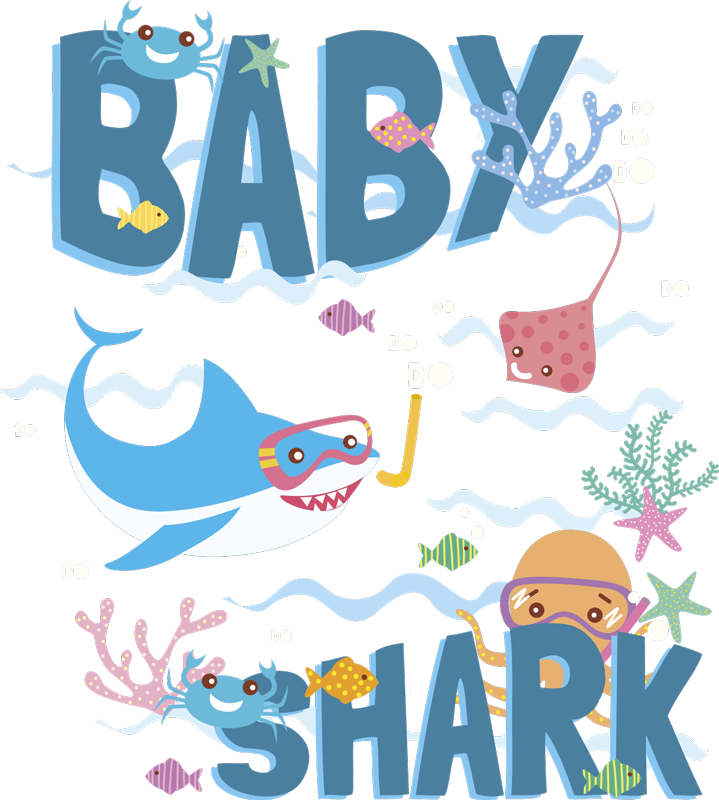 Dywan winylowy zwierzęta rekin w kolorze baby blue - TenStickers