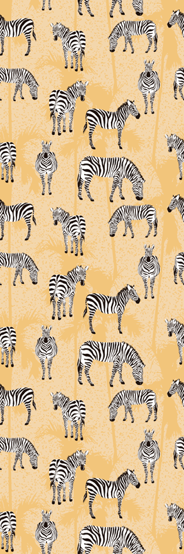 Dywan winylowy zwierzęta zebra i palmy - TenStickers