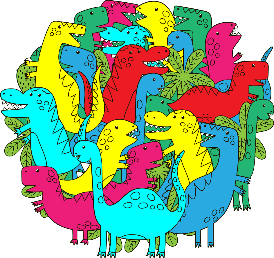 Dywan winylowy zwierzęta okrągły kolorowy dinozaur dla dzieci - TenStickers