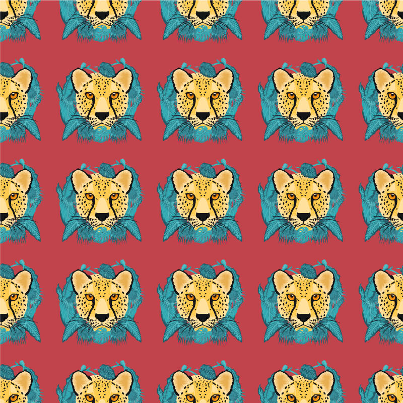 Dywan winylowy zwierzęta w orientalnym stylu z leopardem - TenStickers