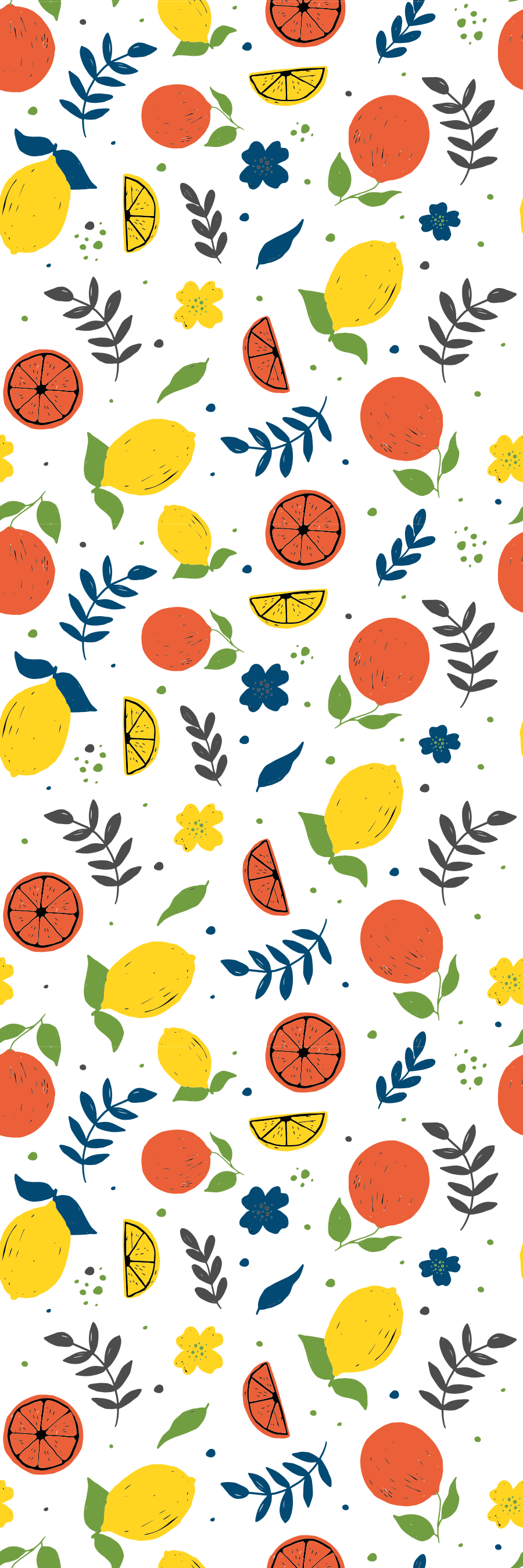 Dywan winylowy zwierzęta owoce cytrusowe z liśćmi - TenStickers