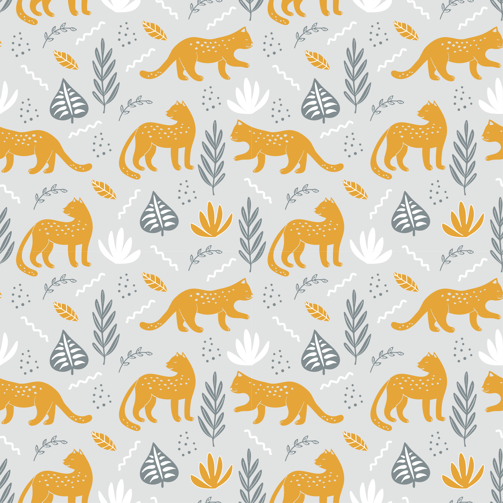 Dywan winylowy zwierzęta wzór z leoparda na jasnym tle - TenStickers