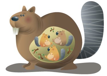 Dywan winylowy zwierzęta mama wiewiórka - TenStickers