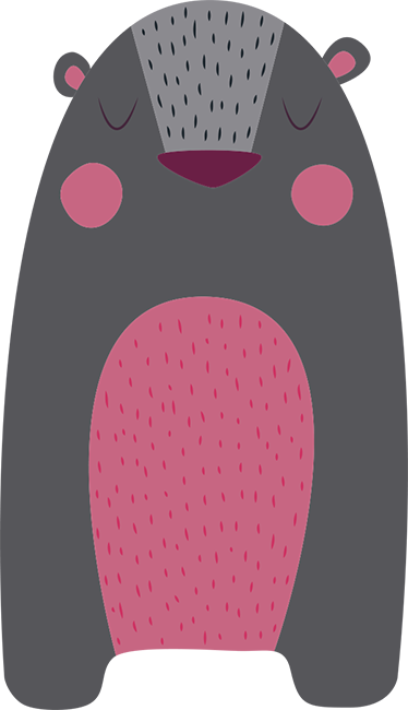 Dywan winylowy zwierzęta szary niedźwiedź dla dzieci - TenStickers