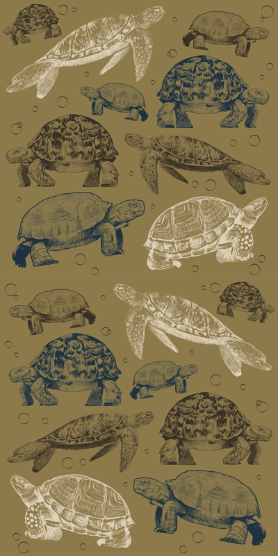 Dywan winylowy zwierzęta żółwie na beżowym tle - TenStickers