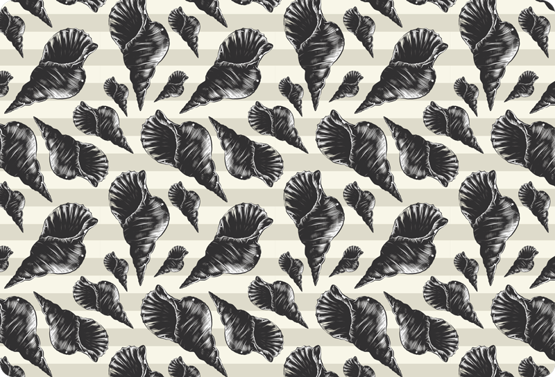 Dywan winylowy zwierzęta muszle w stylu vintage - TenStickers
