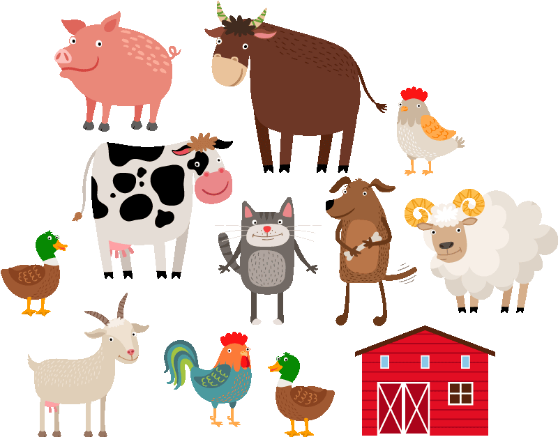 Dywan winylowy zwierzęta zestaw na farmę - TenStickers