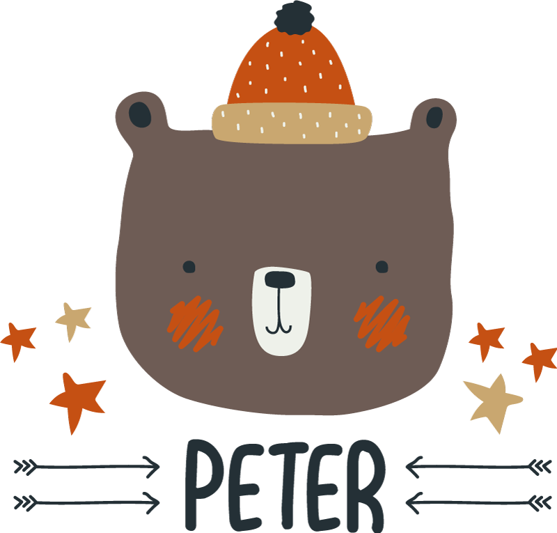 Dywan winylowy zwierzęta z personalizowanym misiem - TenStickers