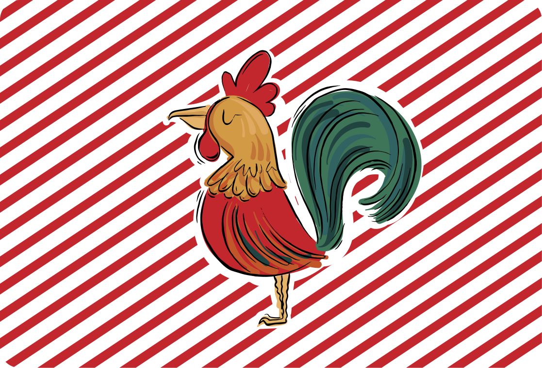 Dywan winylowy zwierzęta z kolorowym kogutem - TenStickers