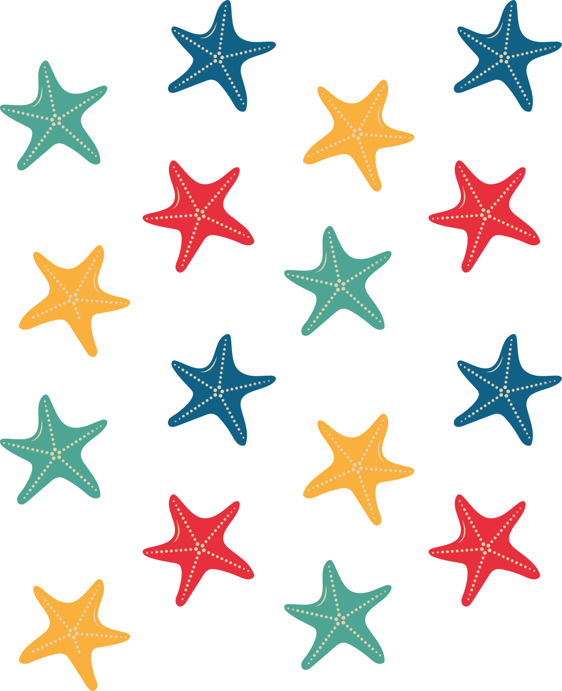 Dywan winylowy zwierzęta kolorowe rozgwiazdy - TenStickers