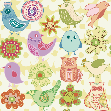 Dywan winylowy zwierzęta w kolorowe ptaki - TenStickers