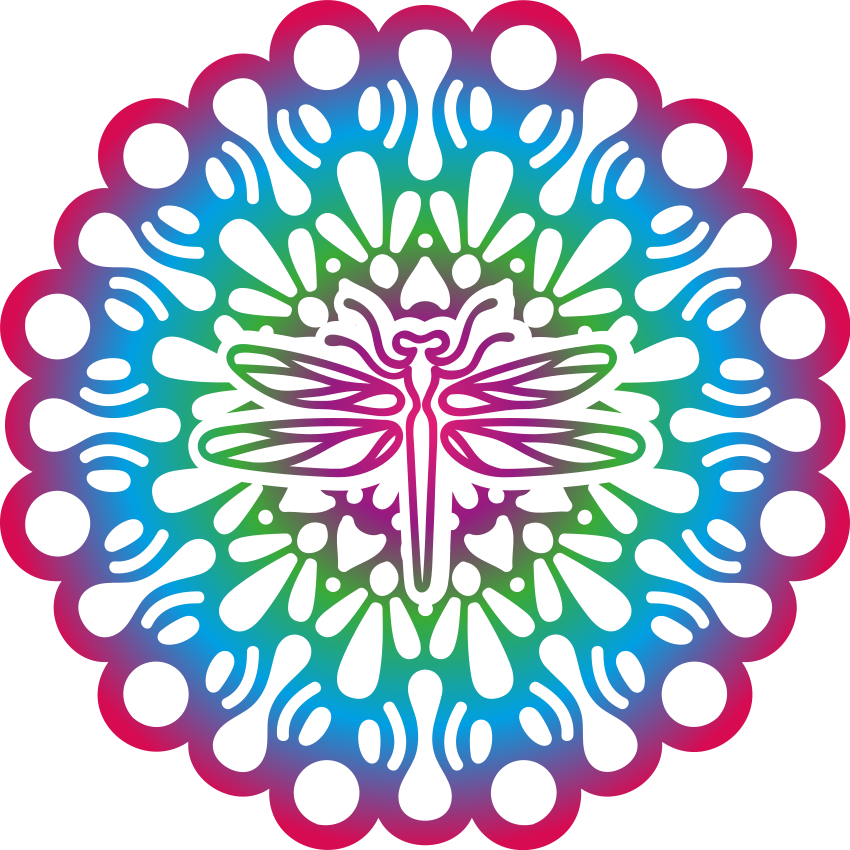Dywan winylowy zwierzęta mandala kolorowych ważek - TenStickers