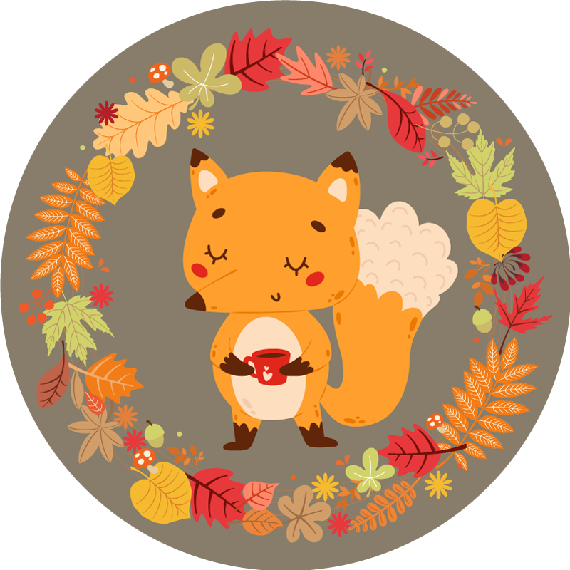 Dywan winylowy zwierzęta rzeźba uroczej lisicy - TenStickers