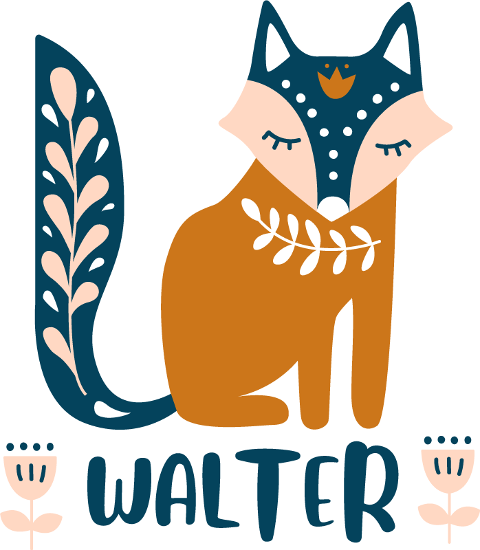Dywan winylowy zwierzęta ilustracja lisa - TenStickers