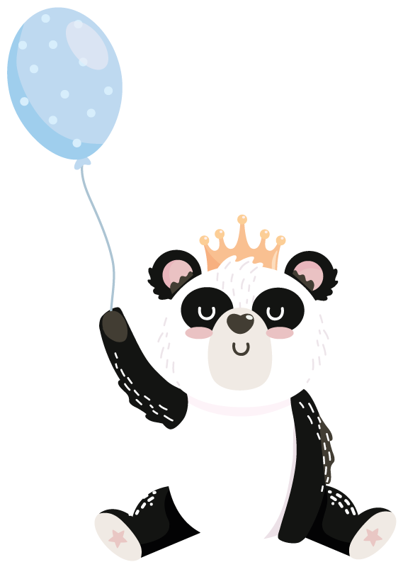 Dywan winylowy zwierzęta urocza panda z balonem - TenStickers