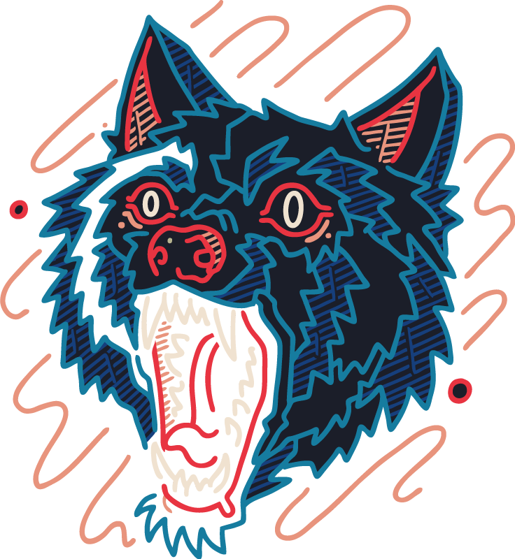 Dywan winylowy zwierzęta grafika wyjącym wilkiem - TenStickers