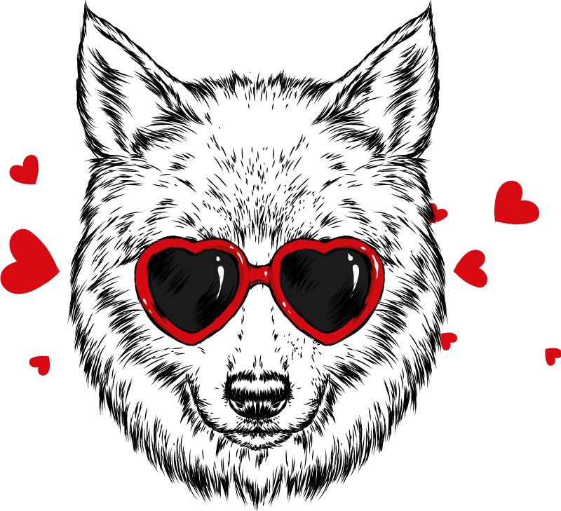 Dywan winylowy zwierzęta emblemat zabawnego wilka - TenStickers