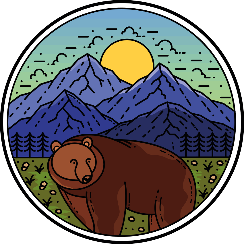 Dywan winylowy zwierzęta niedźwiedź w krajobrazie - TenStickers