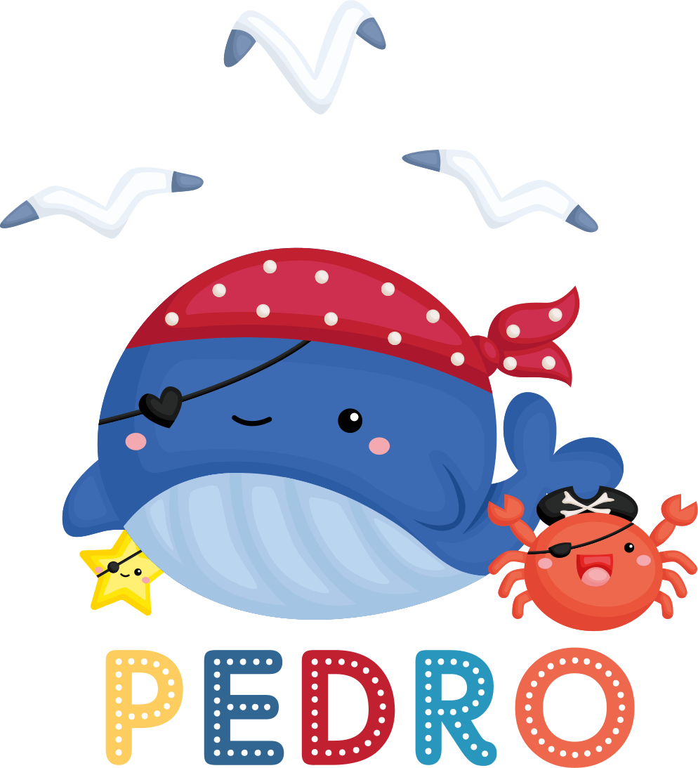Dywan winylowy zwierzęta urocza piracka waleń - TenStickers