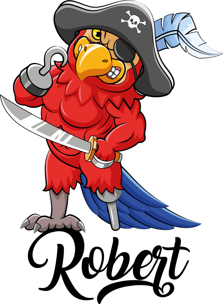Dywan winylowy zwierzęta figurki papugi pirackiej - TenStickers