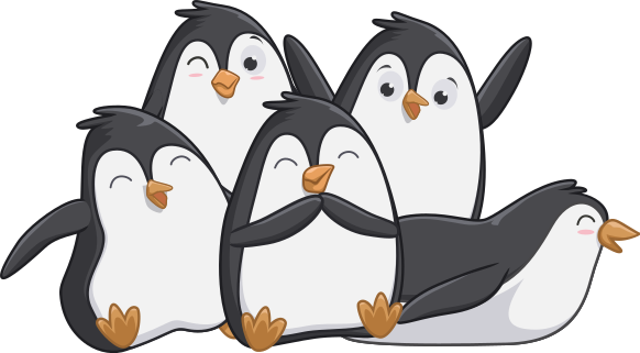 Dywan winylowy zwierzęta rodzina szczęśliwych pingwinów - TenStickers