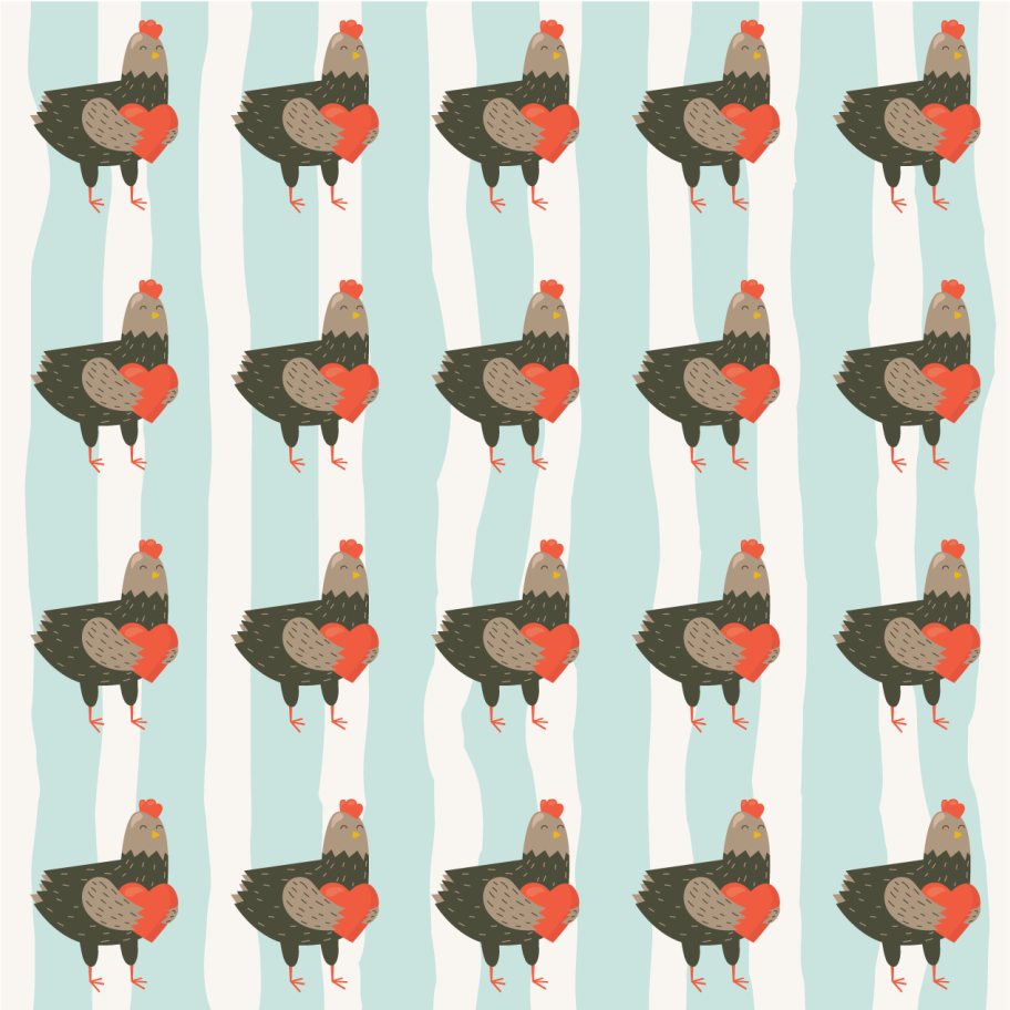 Dywan winylowy zwierzęta wzór uroczych kurczaków - TenStickers