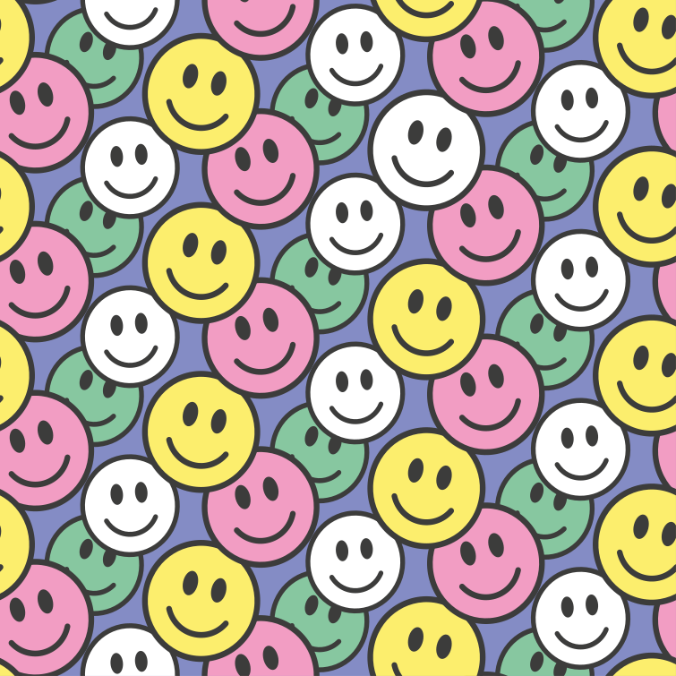 Dywan winylowy zwierzęta w kolorowe wzory uśmiechów - TenStickers