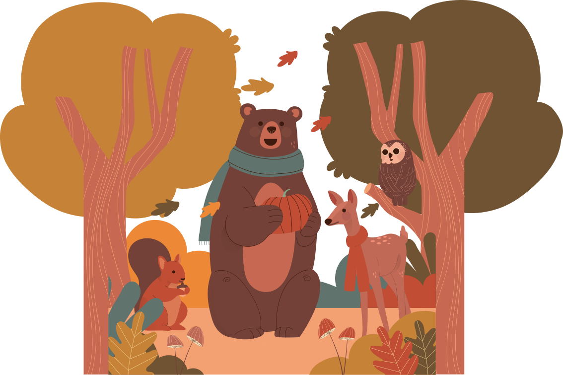Dywan winylowy zwierzęta leśne stworzenia jesieni - TenStickers