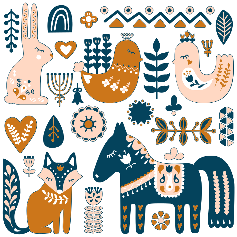 Dywan winylowy zwierzęta kolorowe ilustracje - TenStickers