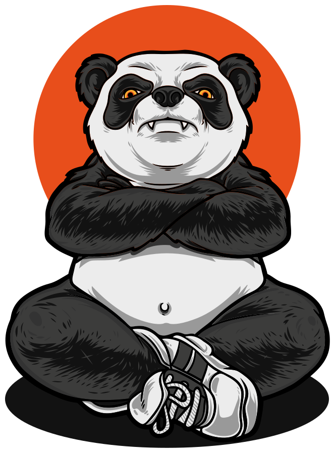 Dywan winylowy zwierzęta panda w objęciach spokoju - TenStickers