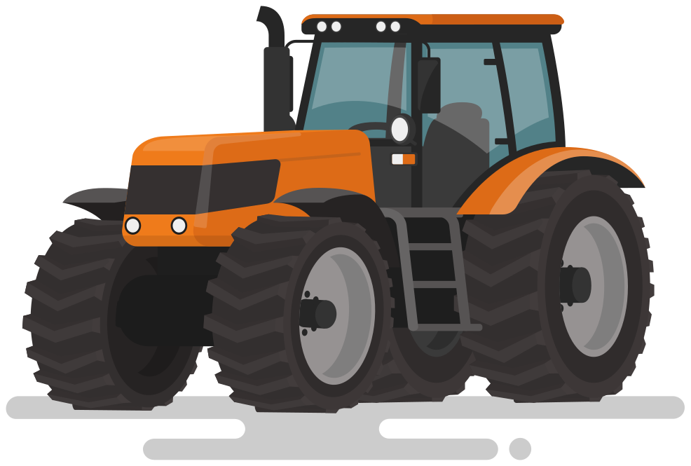 Dywan winylowy zwierzęta traktor z dużymi oponami - TenStickers