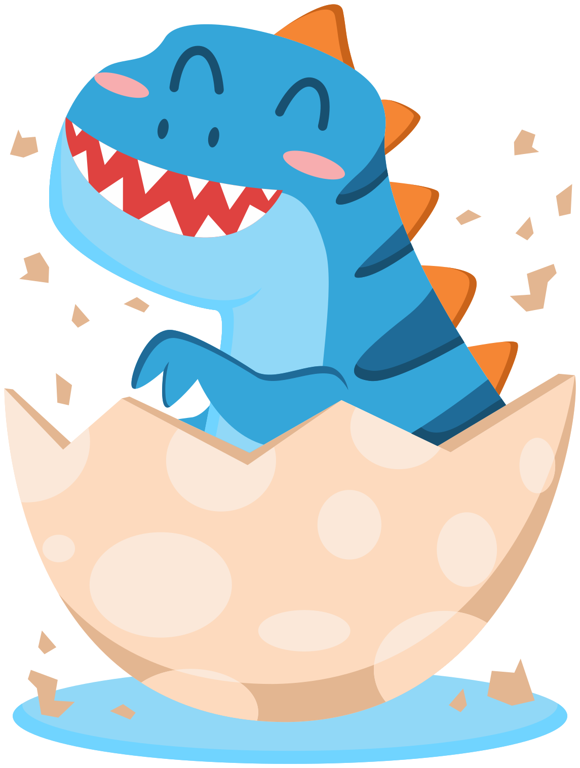 Dywan winylowy zwierzęta wesoły dinozaur po wykluciu - TenStickers