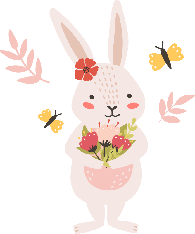 Dywan winylowy zwierzęta uroczy motyw królika - TenStickers