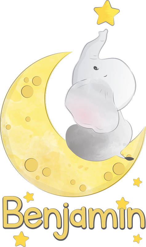 Dywan winylowy zwierzęta księżyc i gwiazdy z imieniem - TenStickers
