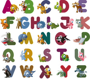 Dywan winylowy zwierzęta alfabet zwierząt - TenStickers