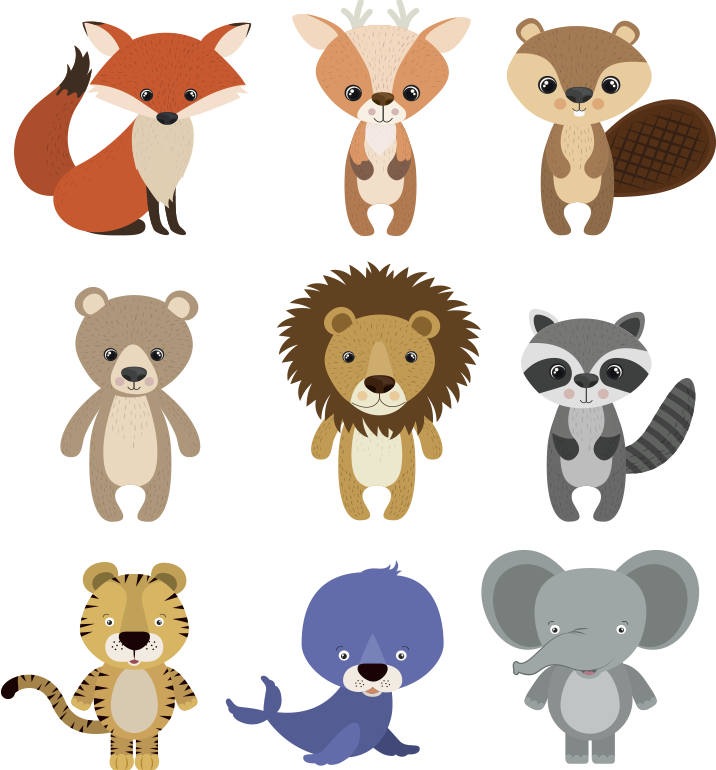 Dywan winylowy zwierzęta dekoracyjny kosz - TenStickers
