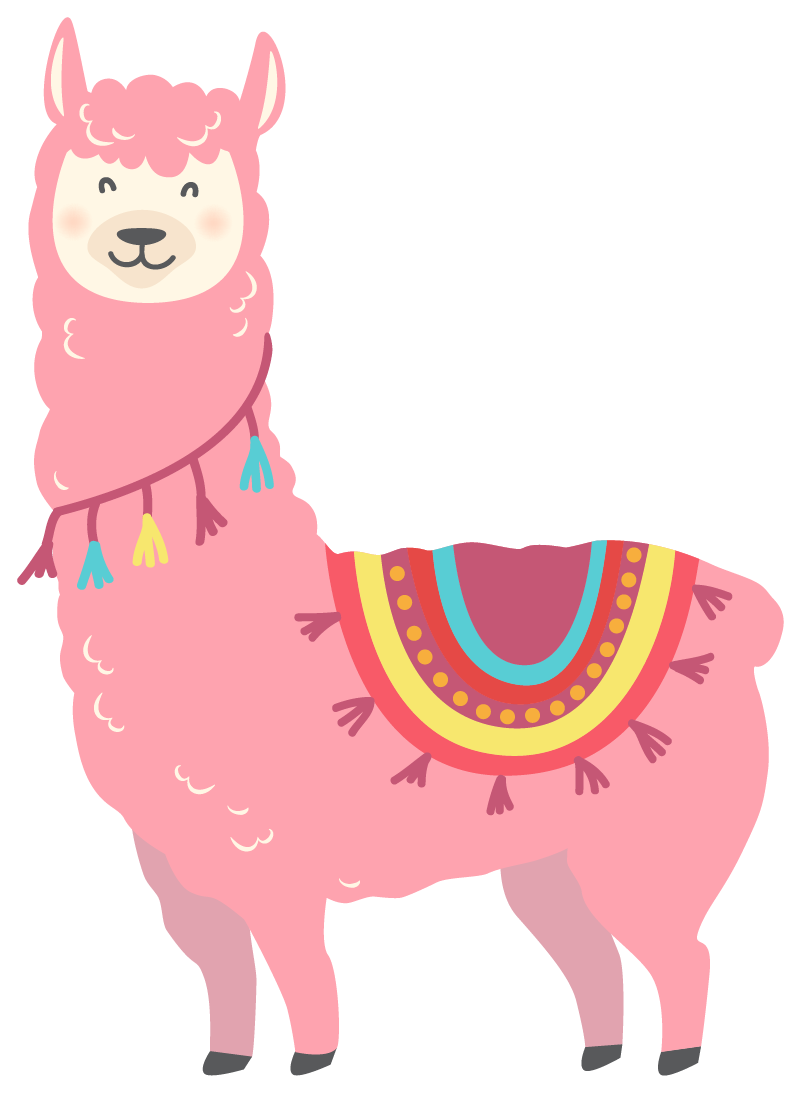 Dywan winylowy zwierzęta różowa lama - TenStickers