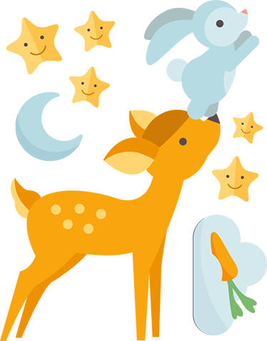 Dywan winylowy zwierzęta jeleń i królik - TenStickers