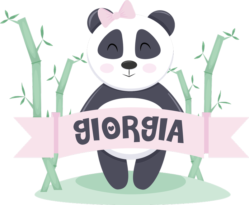Dywan winylowy zwierzęta mała panda z imieniem - TenStickers