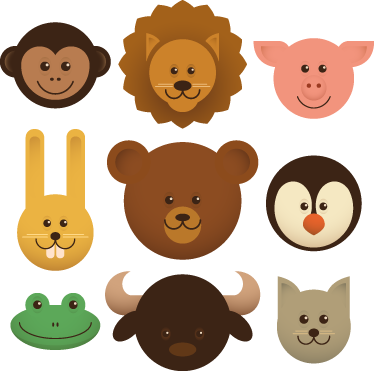 Dywan winylowy zwierzęta wesołe stworzenia - TenStickers