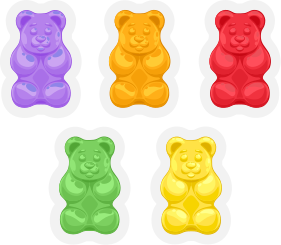 Dywan winylowy zwierzęta w kolorowe kształty misiów - TenStickers
