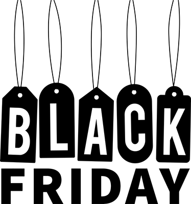 Dywan winylowy black friday tekst czarno-biały - TenStickers