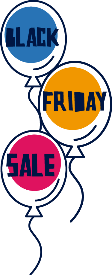 Dywan winylowy black friday kolorowe balony powietrzne - TenStickers