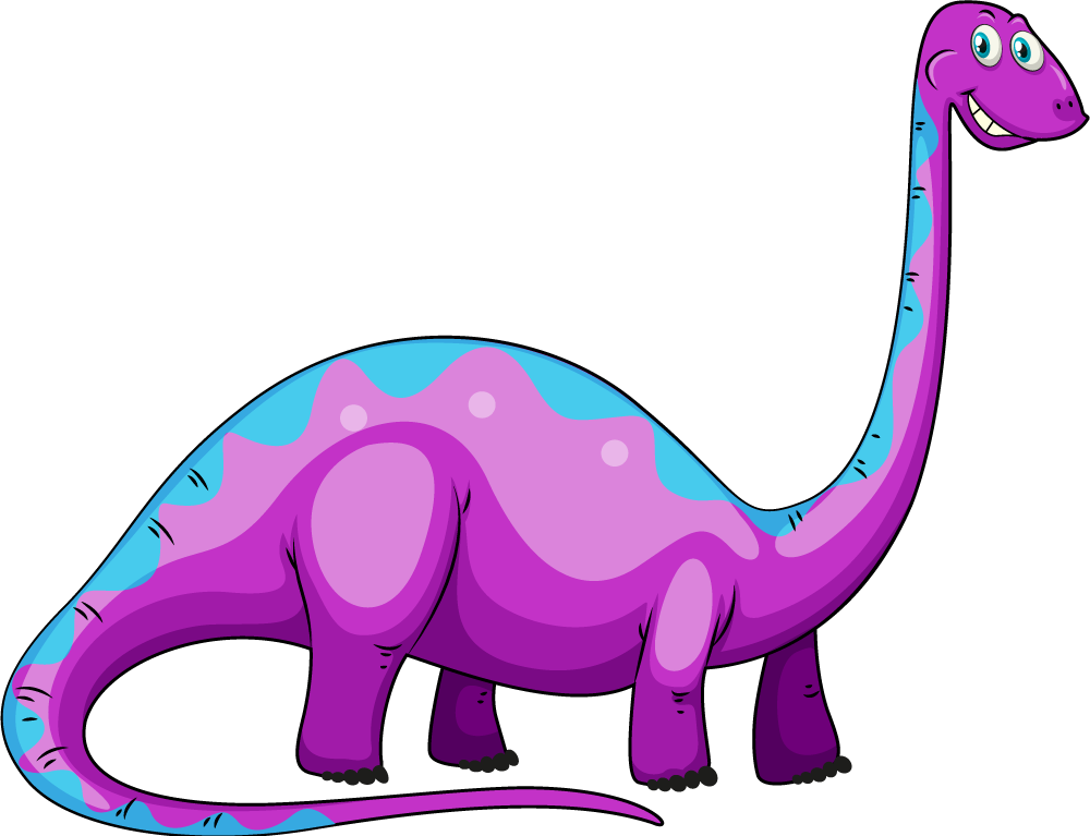 Dywan winylowy zwierzęta radosny fioletowy dinozaur - TenStickers