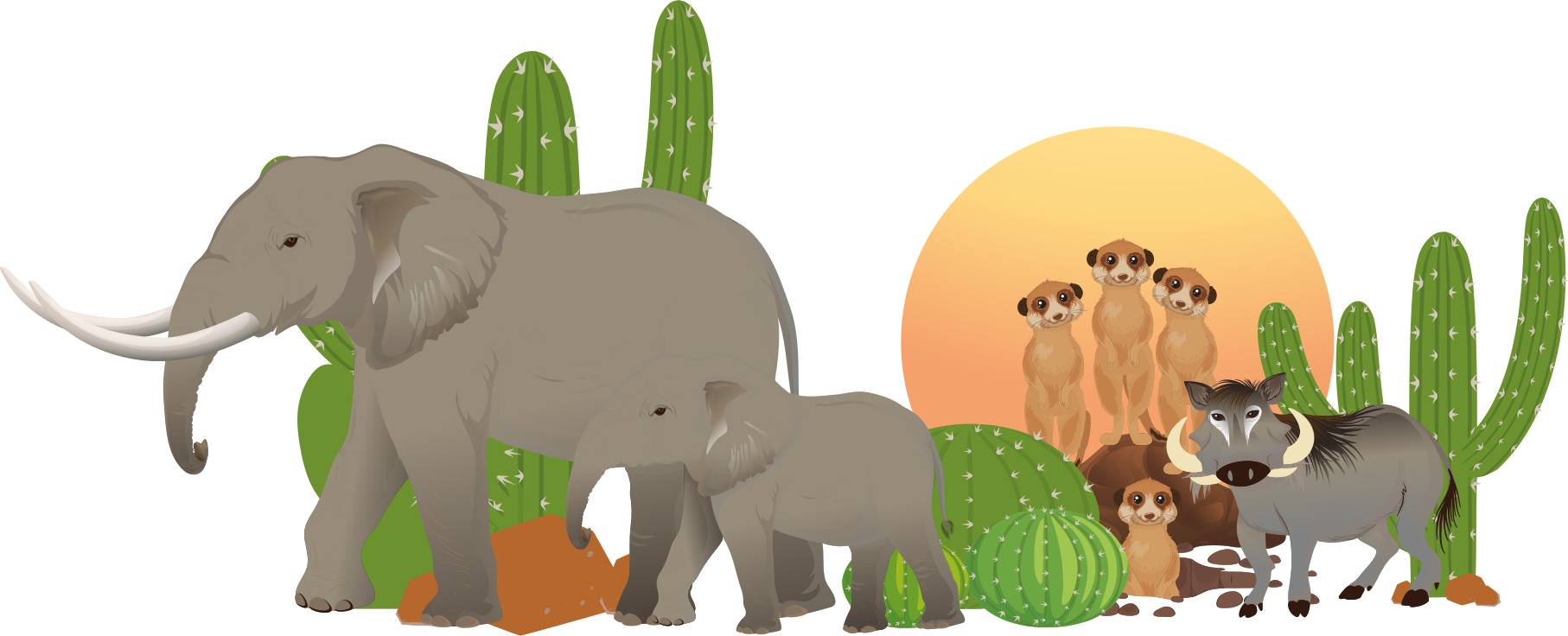 Dywan winylowy zwierzęta scena z safari - TenStickers
