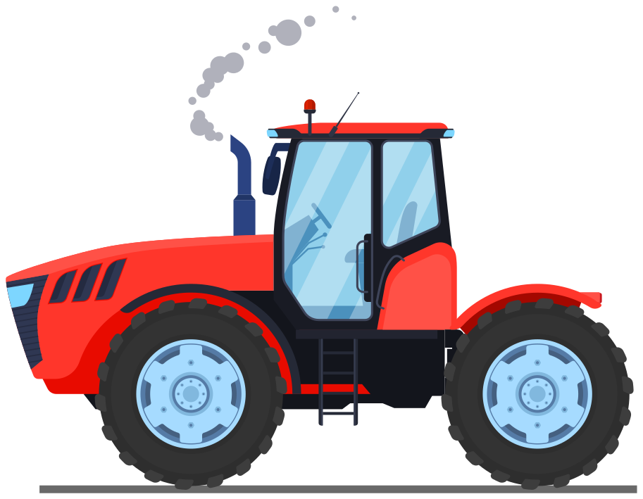 Dywan winylowy zwierzęta traktor rolniczy czerwony - TenStickers